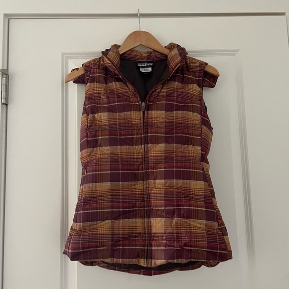 Patagonia Down With It Goose Down Vest Headlands Plaid - Picture 7 of 8